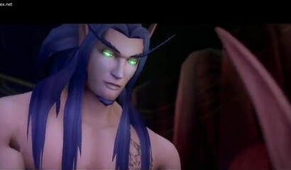 Drenea from the game Warcraft sucks a big cock and fucks with a lover