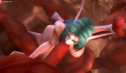 Cute elf and her hard gangbang with orcs from the game Warcraft