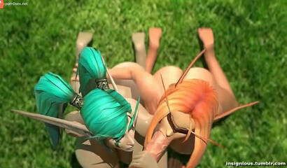 Fantastic blowjob given by two elves from the game Warcraft