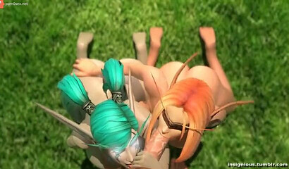 Fantastic blowjob given by two elves from the game Warcraft