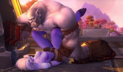 A huge orc overpowered the beautiful Drenea and fucked her hard