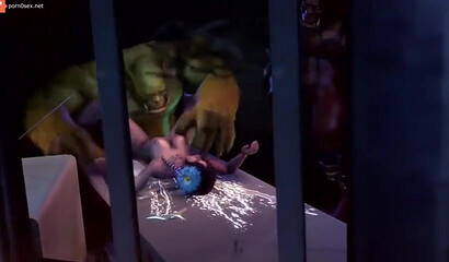 Hard gangbang with orcs, Warcraft porn cartoon