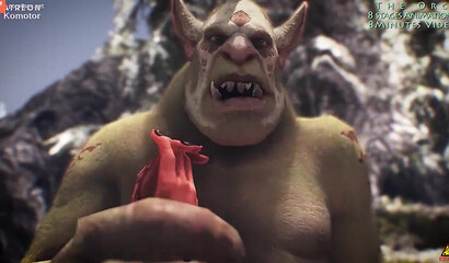Orcs from the game Warcraft rape and feast on a busty beauty