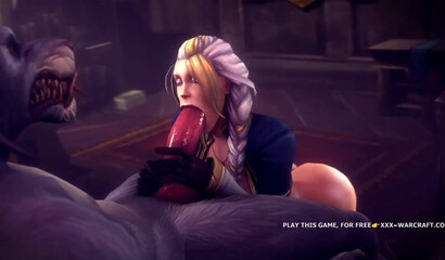 Girl gives blowjob to werewolf in hot porn cartoon