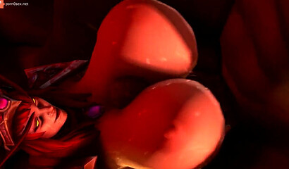 Orcs rape a captured busty witch, porn cartoon World of Warcraft