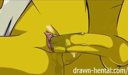 The simpsons triped in the snow