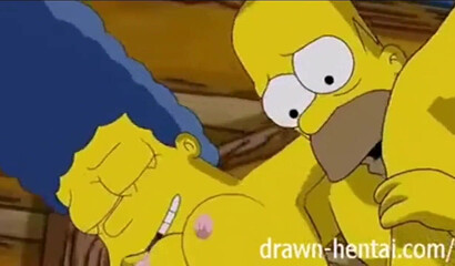 The simpsons triped in the snow