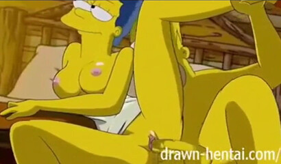 The simpsons triped in the snow