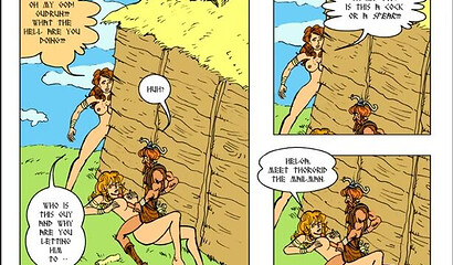 Sex comic: Viking fucks two sexy girls