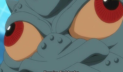 Anime girl is fucked by huge cock of alien monster