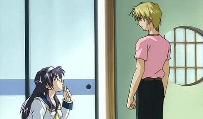 Japanese student with glasses fucks classmate in hentai cartoon