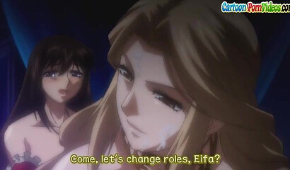 Big-boobed cartoon characters have a dirty threesome.