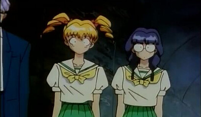 Hentai cartoon schoolgirls peeking at a sex orgy at school