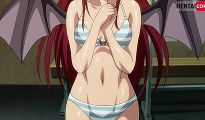 Guys at school fuck a pretty succubus vampire girl in all her holes