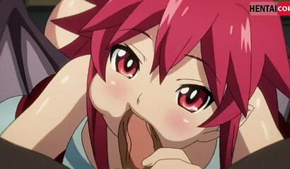 Guys at school fuck a pretty succubus vampire girl in all her holes