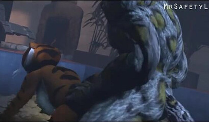 Master tigress fucks Tai Lung in a cartoon porn parody of "Kung Fu Panda."