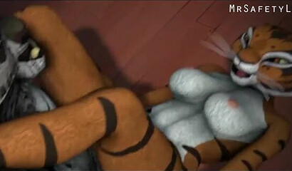 Master tigress fucks Tai Lung in a cartoon porn parody of "Kung Fu Panda."