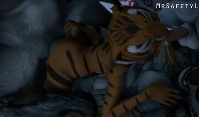 Master tigress fucks Tai Lung in a cartoon porn parody of "Kung Fu Panda."