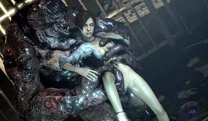 A disgusting monster fucks a women's prison inmate in the doggie position.