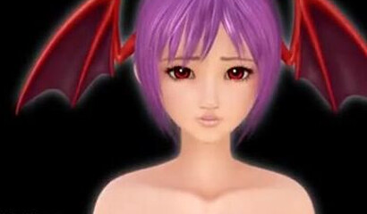 Double penetration for a sexy anime succubus girl