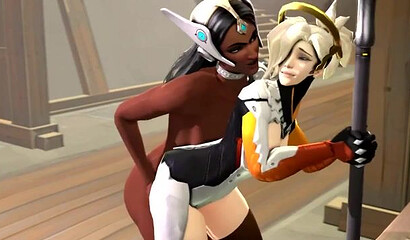 Heroes of famous computer games have lesbian sex in XXX selection
