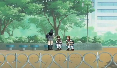 Men on the subway touching the tits and crotch of a Japanese hentai schoolgirl.