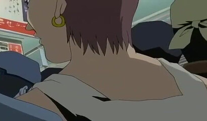 Men on the subway touching the tits and crotch of a Japanese hentai schoolgirl.