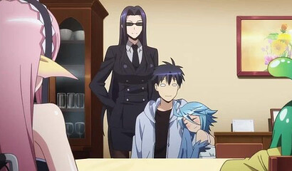 Girl monsters conjure up an anime porn cartoon character's dick