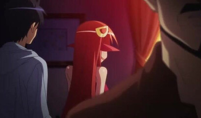 Girl monsters conjure up an anime porn cartoon character's dick