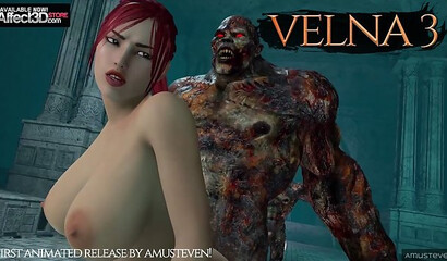 An ancient monster fucks Lara Croft from Tomb Raider in an abandoned tomb