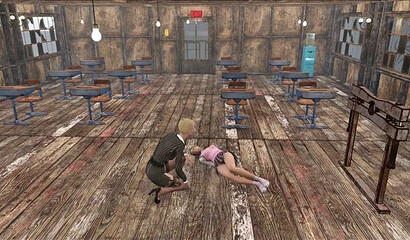 Man fucks young schoolgirl from Fallout 4 at school