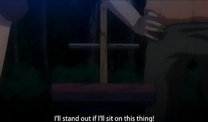 A cuckold husband watches his wife fuck his lover in a hentai cartoon