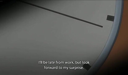 A cuckold husband watches his wife fuck his lover in a hentai cartoon