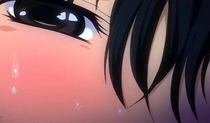 Half-sister in hentai cartoon plays with hard cock of bound brother