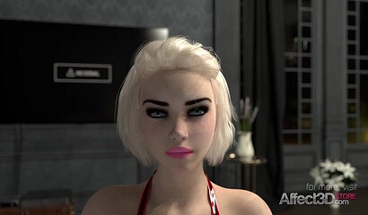 Busty blondes with futanari dicks get fucked in a VR headset