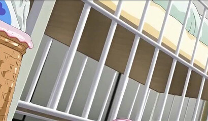 Housewife in apartment: hentai slut with big tits moans on cock