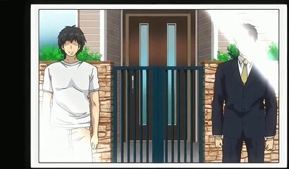 The perpetually horny hentai cartoon guy fucks everyone in a row