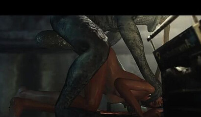 A regenerador with a big dick attacked the pussy of Resident Evil game heroine Ada Wong