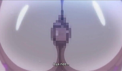 Hentai incest: half-sister with big tits got her brother's cum in her pussy