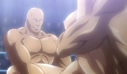 Robot fighters fuck a busty ninja from a hentai cartoon in the ring