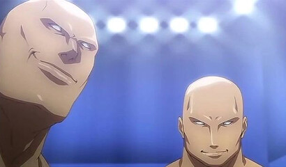 Robot fighters fuck a busty ninja from a hentai cartoon in the ring