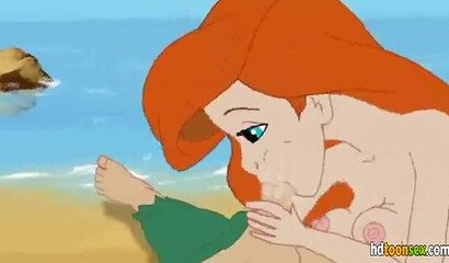 Ariel the mermaid and her rival fuck the prince in XXX cartoon