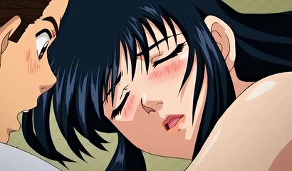 Hentai teen watches men in the woods fuck his mature auntie