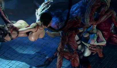 Ada Wong from Resident Evil sucks Tyrant's huge dick to save Leon.