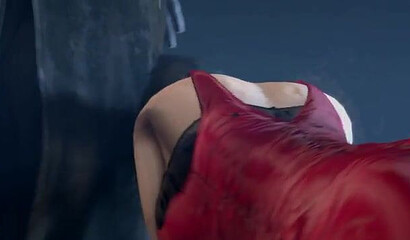 Ada Wong from Resident Evil sucks Tyrant's huge dick to save Leon.