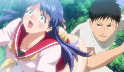 Angry hentai cartoon guy fucks a girl's virgin pussy with a bat