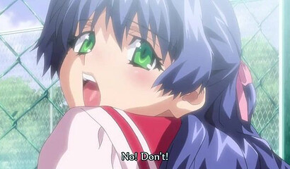 Angry hentai cartoon guy fucks a girl's virgin pussy with a bat