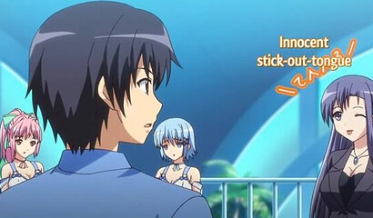 Tropical Kiss 3 - Anime guy Kaito took the virginity of a harem hottie