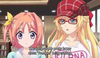 Girlfriends from hentai cartoon use sex toys fucking a guy