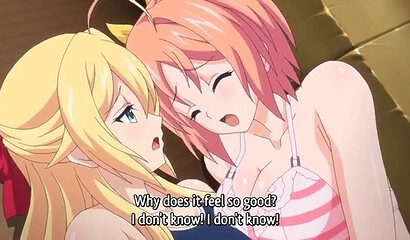 Girlfriends from hentai cartoon use sex toys fucking a guy